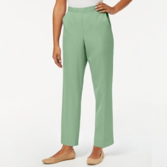 Alfred Dunner Pants - Alfred Dunner Petite Mint Green Pull-on Pants
